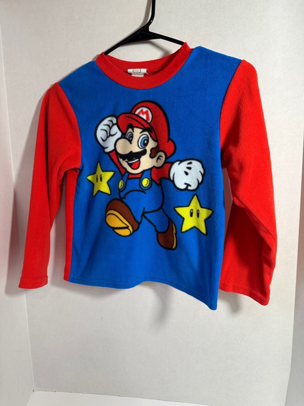 Nintendo fleece Mario long sleeve pajama top size 8